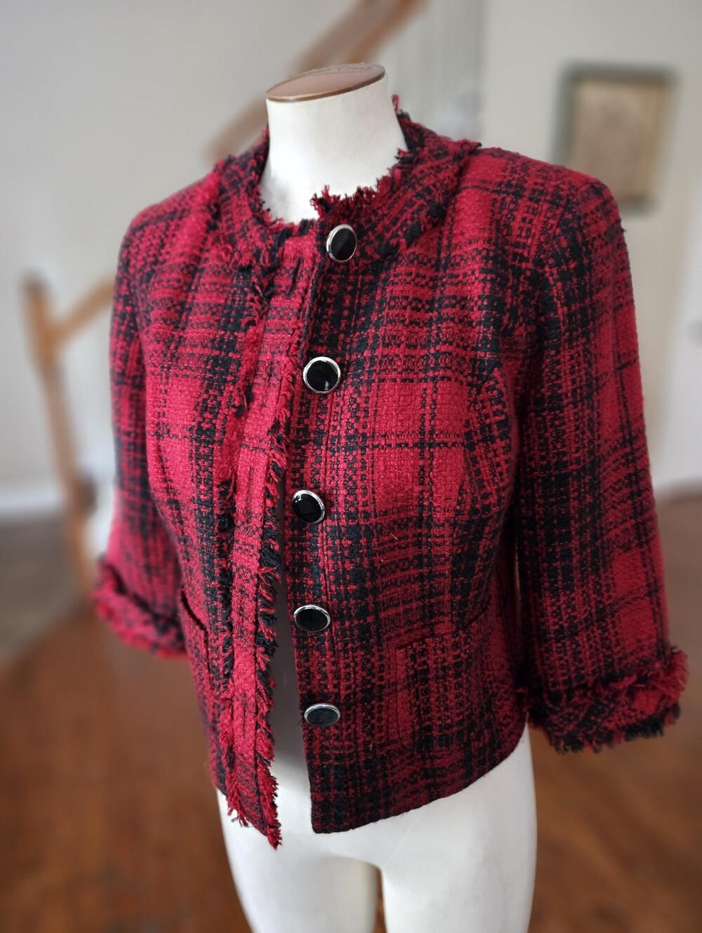 East 5th Plaid Blazer Jacket Petite Small